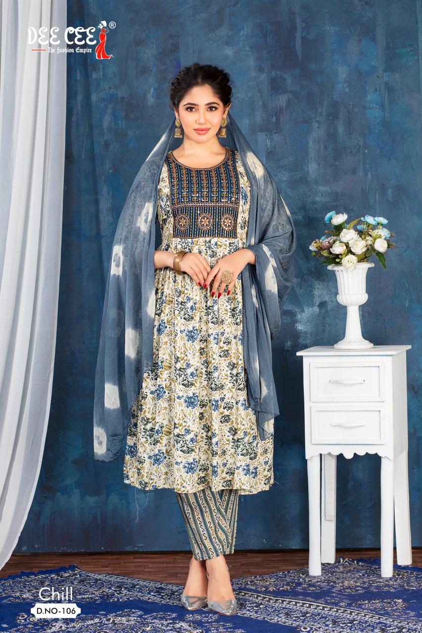 Deecee Chill Rayon Foil Print Kurti Wholesale Catalog