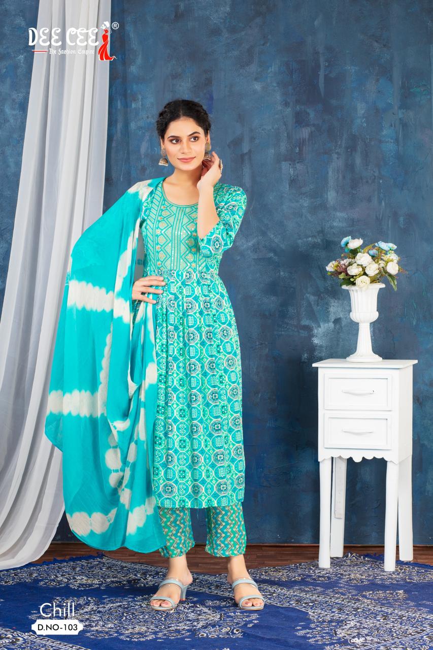 Deecee Chill Rayon Foil Print Kurti Wholesale Catalog