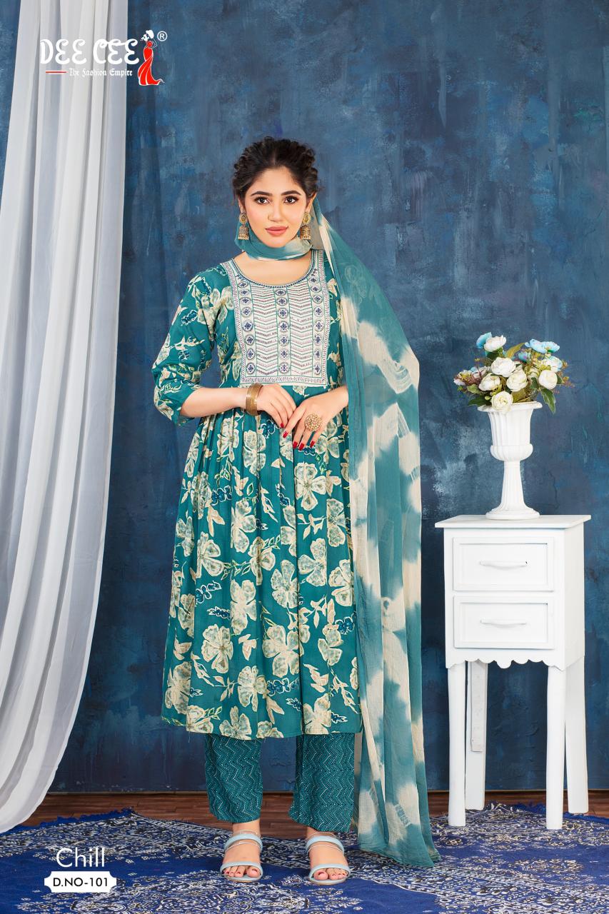 Deecee Chill Rayon Foil Print Kurti Wholesale Catalog