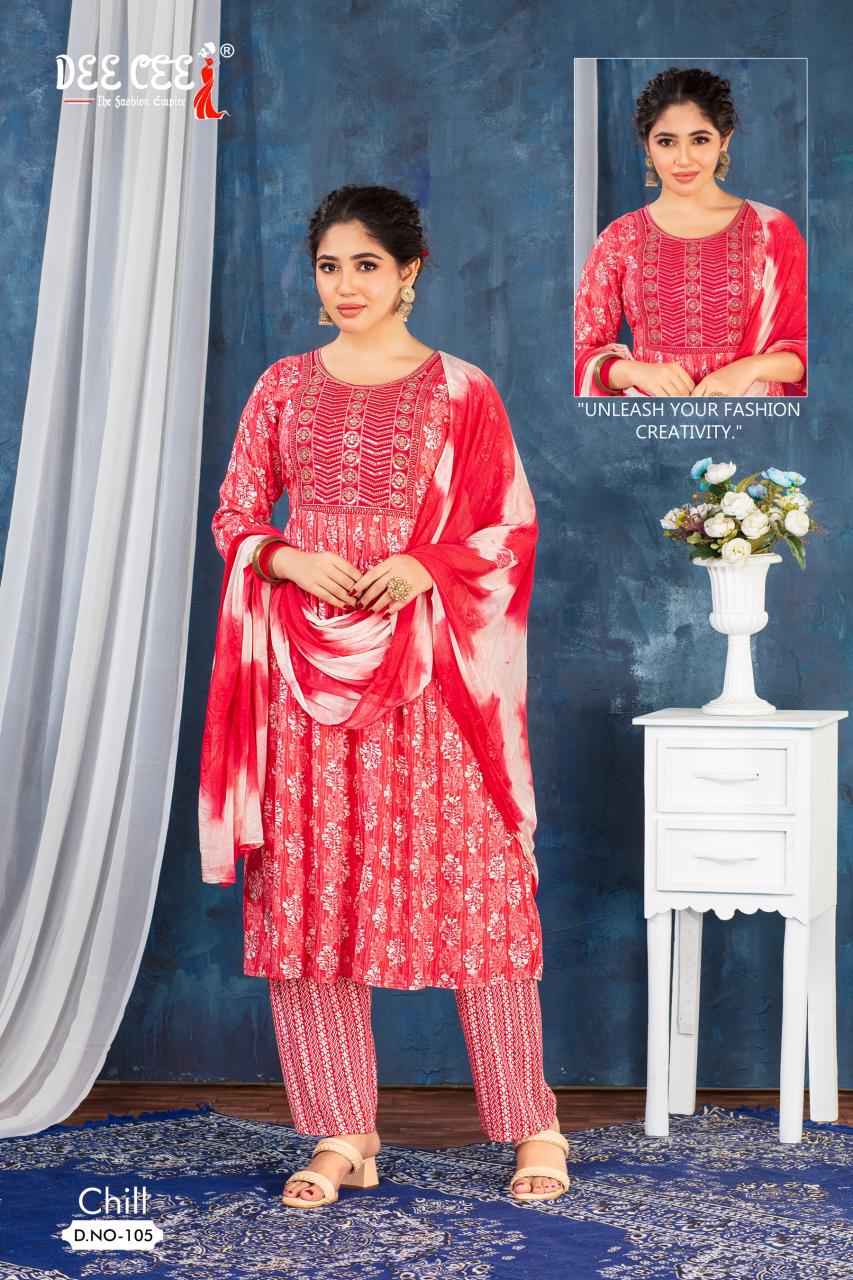 Deecee Chill Rayon Foil Print Kurti Wholesale Catalog