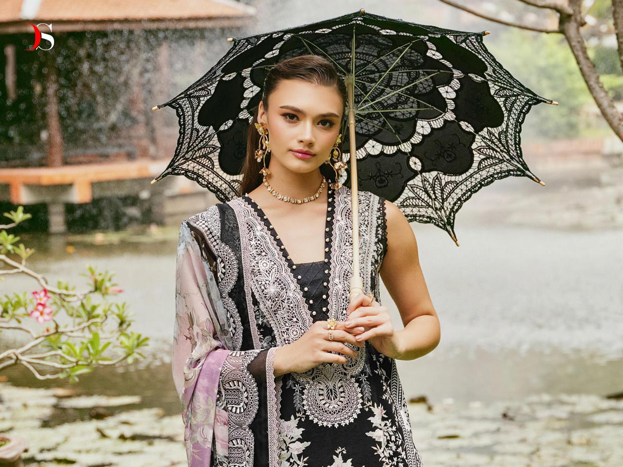 Deepsy Jade Needle Wonder 24 Vol 3 Cotton Dupatta Pakistani Suits Wholesale Catalog