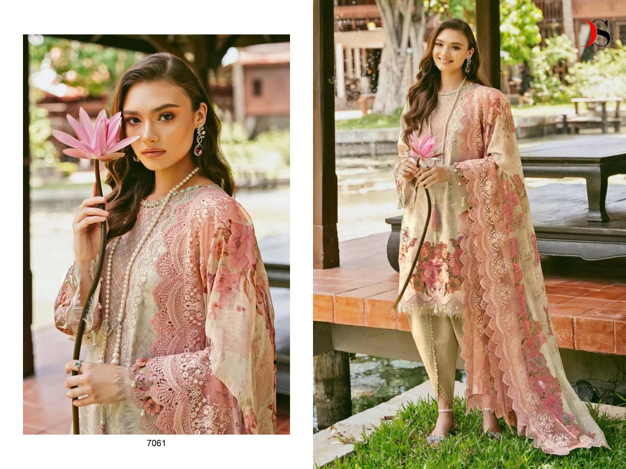 Deepsy Jade Needle Wonder 24 Vol 3 Cotton Dupatta Pakistani Suits Wholesale Catalog