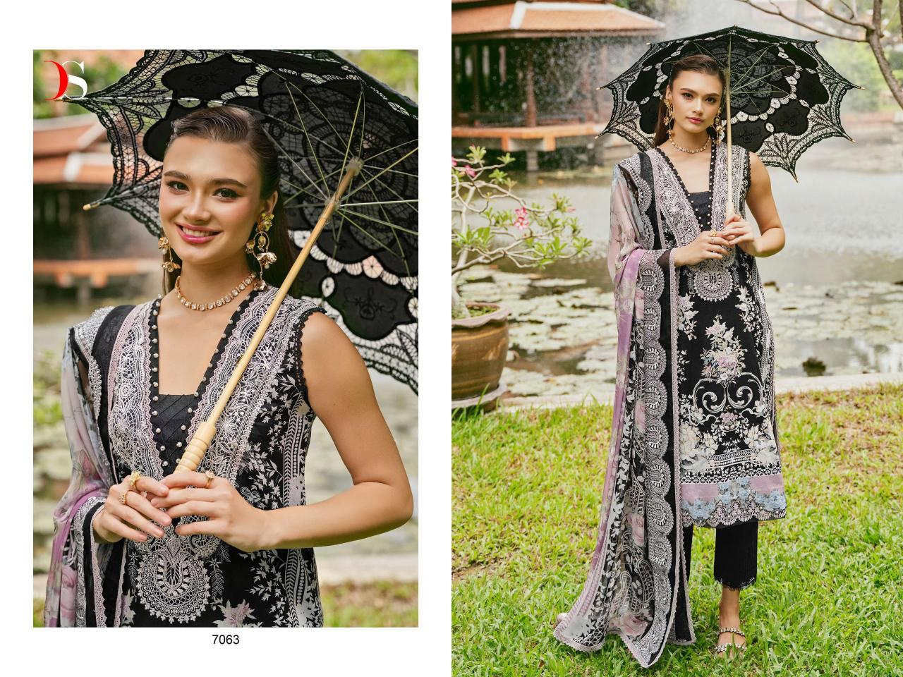 Deepsy Jade Needle Wonder 24 Vol 3 Cotton Dupatta Pakistani Suits Wholesale Catalog