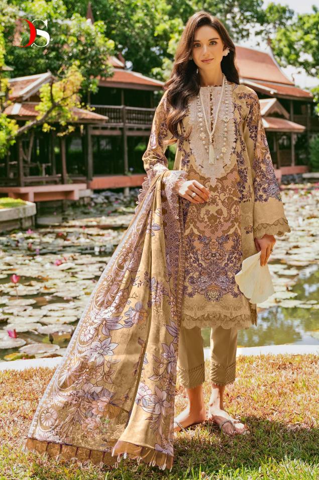 Deepsy Jade Needle Wonder 24 Vol 3 Cotton Dupatta Pakistani Suits Wholesale Catalog