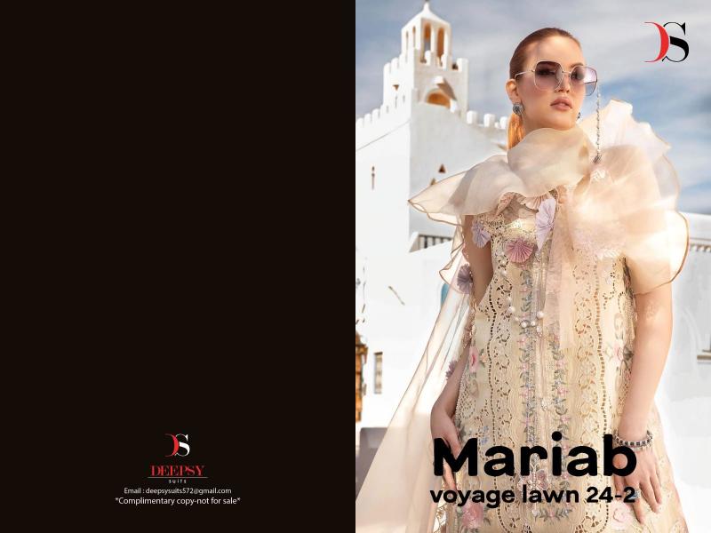 Deepsy Maria B Voyage Lawn 24 Vol 2 Chiffon Dupatta Pakistani Suit Wholesale catalog