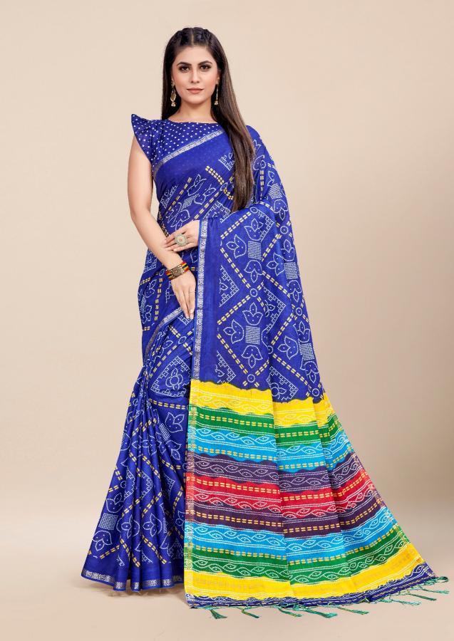 Df Bandhani Cotton Printed Saree Wholesale Catalog