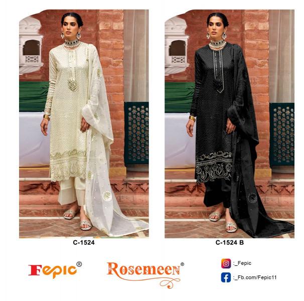 FEPIC ROSEMEEN C 1524 Georgette Embroidered Salwar Kameez Wholesale Catalog