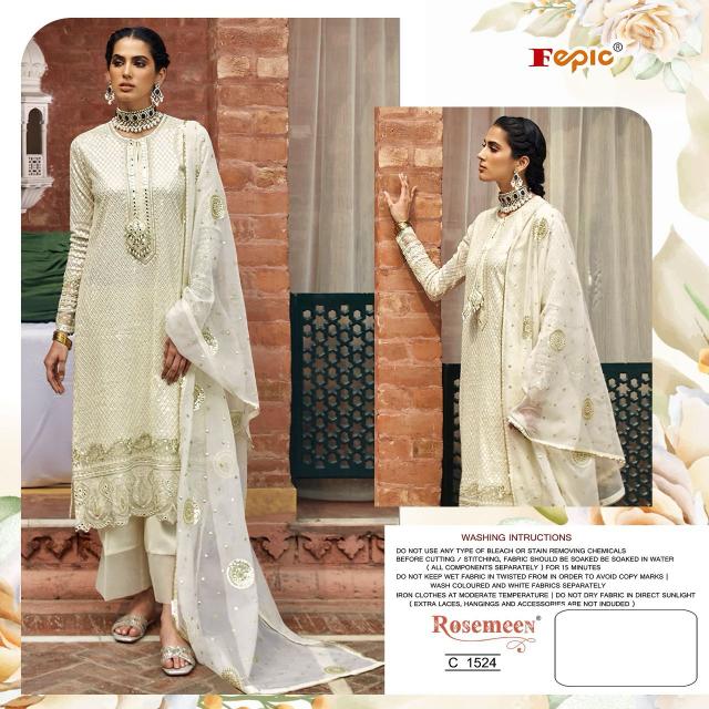 FEPIC ROSEMEEN C 1524 Georgette Embroidered Salwar Kameez Wholesale Catalog
