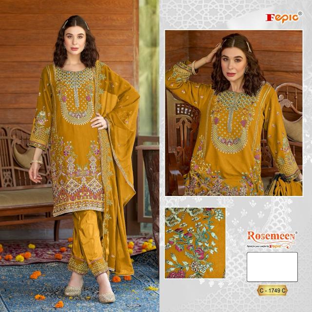 FEPIC ROSEMEEN C 1749 Georgette Embroidered Salwar Kameez Wholesale Catalog
