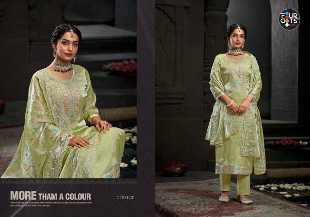 Four Dots Mehboob Designer Dress Material Wholesale Catalog