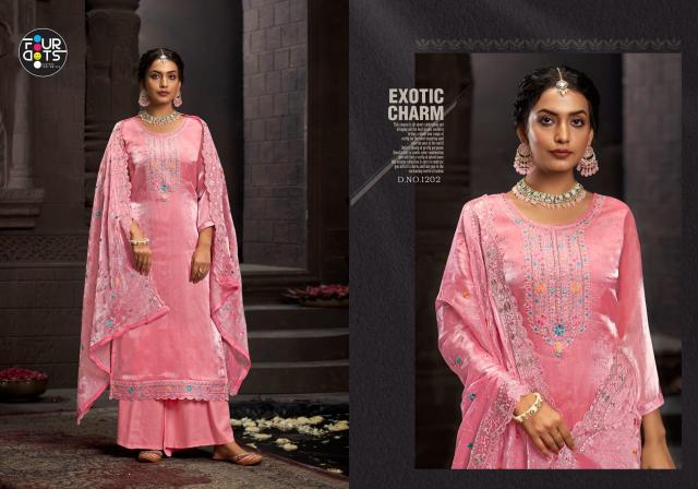 Four Dots Mehboob Designer Dress Material Wholesale Catalog