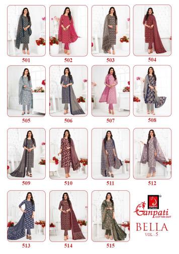 Ganpati Bella Vol-5 – Kurti Pant With Dupatta - Wholesale Catalog