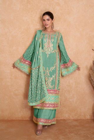 Gulkayra D - 7406-A To 7406-H Pure Chiffon Salwar Kameez Wholesale Catalog