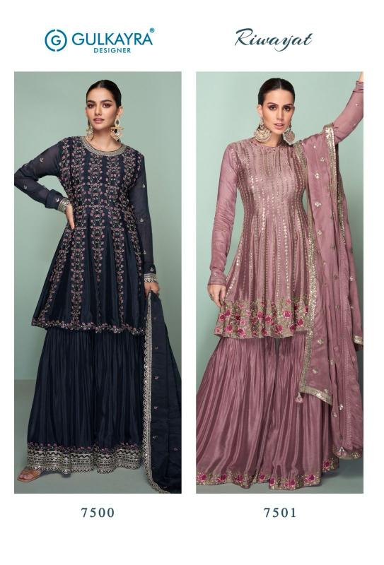 Gulkayra Riwayat Chinon Semi Stitched Salwar Kameez Wholesale Catalog