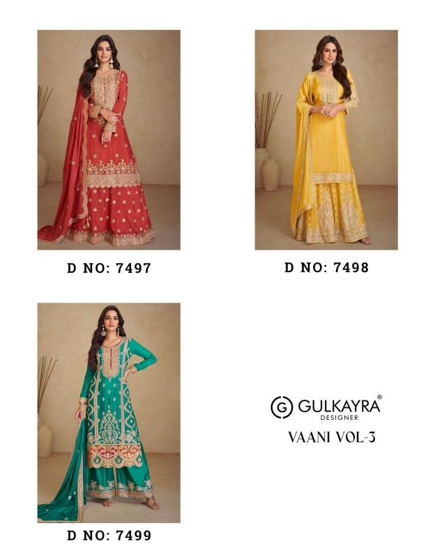 Gulkayra Vaani Vol 3 Unstitched Salwar Suit Wholesale Catalog 