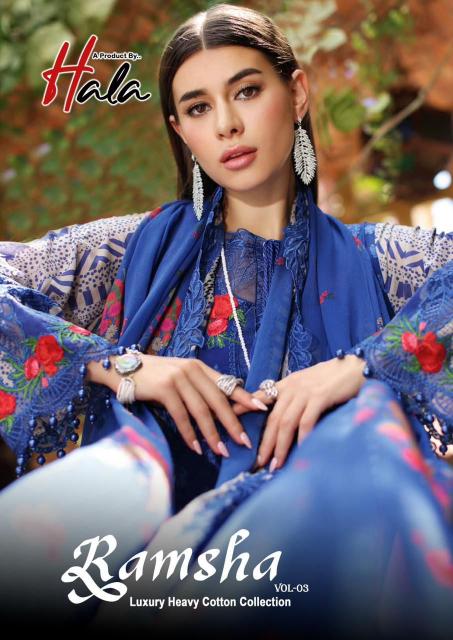Hala Ramsha Vol 3 Dress Material Wholeslae Catalog