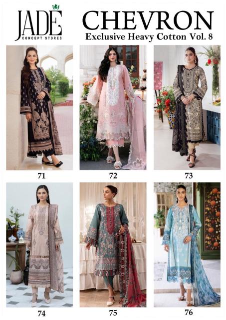 Jade Chevron Vol 8 Cotton Dress Material  Wholesale Catalog