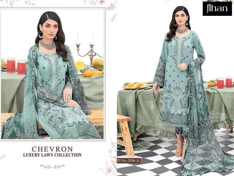 Jihan Chevron 3356 Cotton Dupatta Pakistani Salwar Kameez Wholesale Catalog