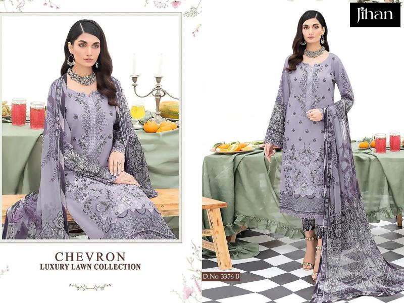 Jihan Chevron 3356 Cotton Dupatta Pakistani Salwar Kameez Wholesale Catalog