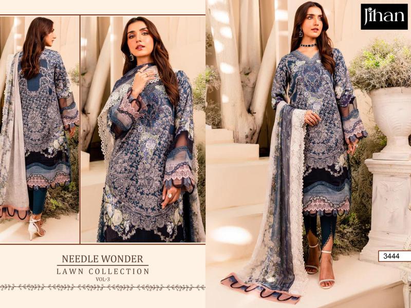 Jihan Needle Wonder Vol 3 Cotton Dupatta Pakistani Suits Wholesale Catalog