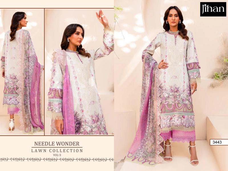 Jihan Needle Wonder Vol 3 Cotton Dupatta Pakistani Suits Wholesale Catalog