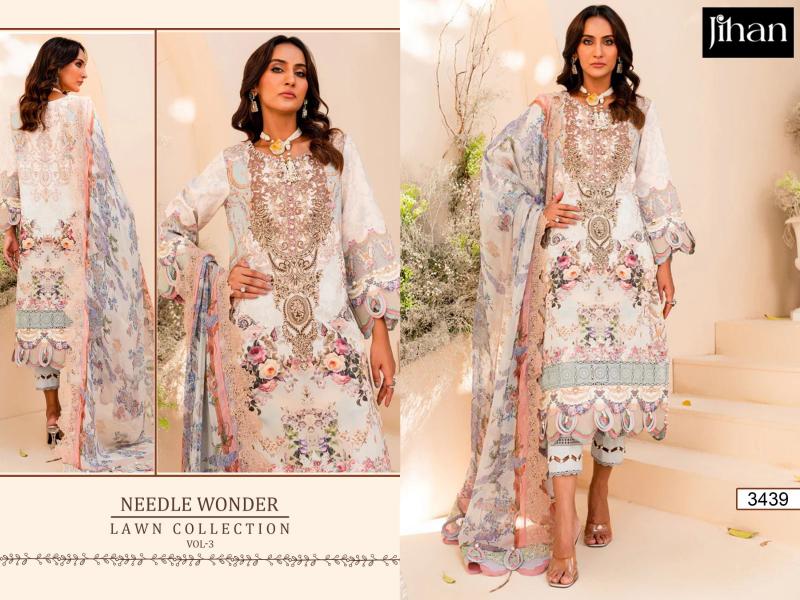 Jihan Needle Wonder Vol 3 Cotton Dupatta Pakistani Suits Wholesale Catalog