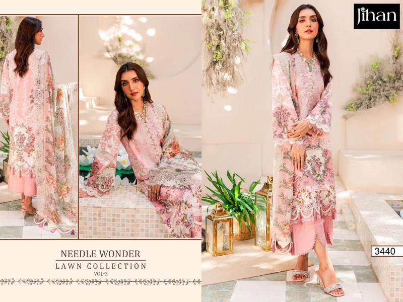 Jihan Needle Wonder Vol 3 Cotton Dupatta Pakistani Suits Wholesale Catalog