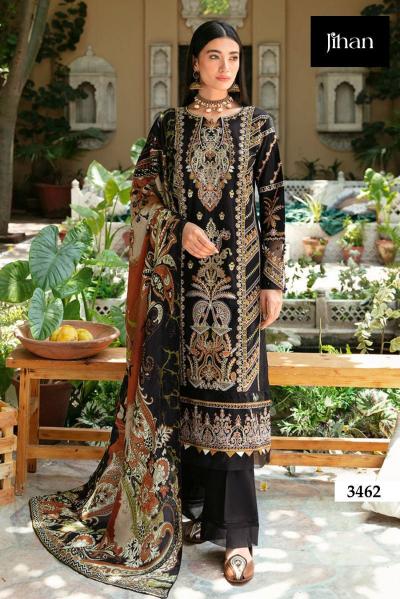 Jihan Riwayat Luxury 3462 Cotton Dupatta Pakistani Suit Wholesale Catalog