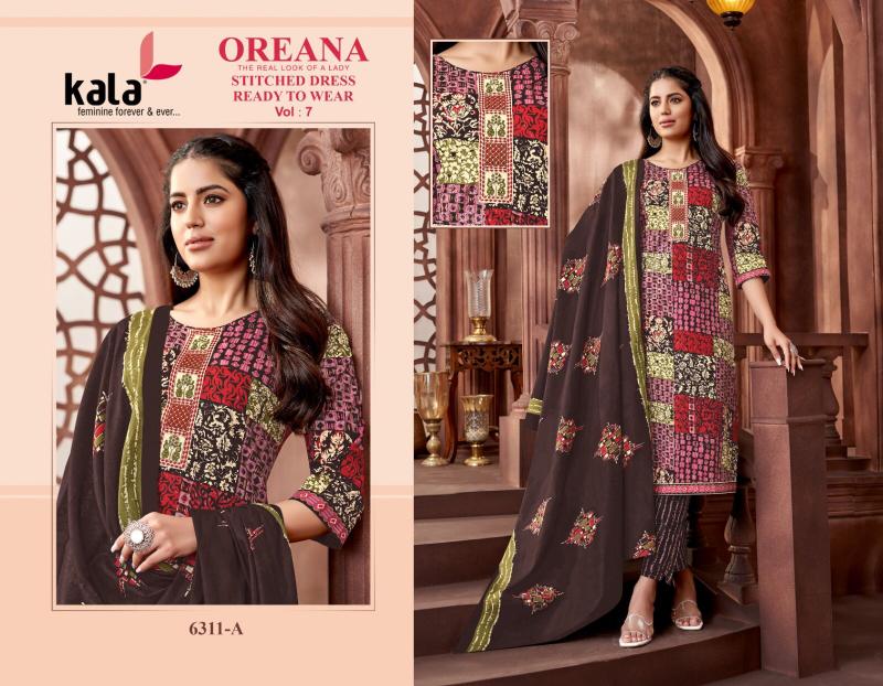 Kala Oreana Vol-7 – Kurti Pant With Dupatta - Wholesale Catalog
