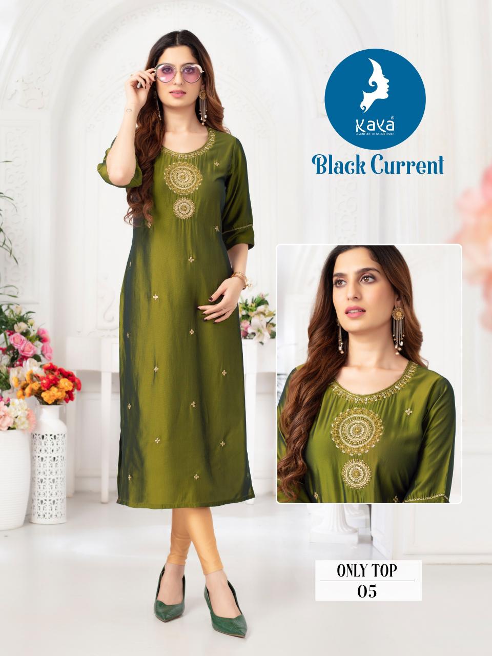 Kaya Black Current lades kurti in india Wholesale Catalog 