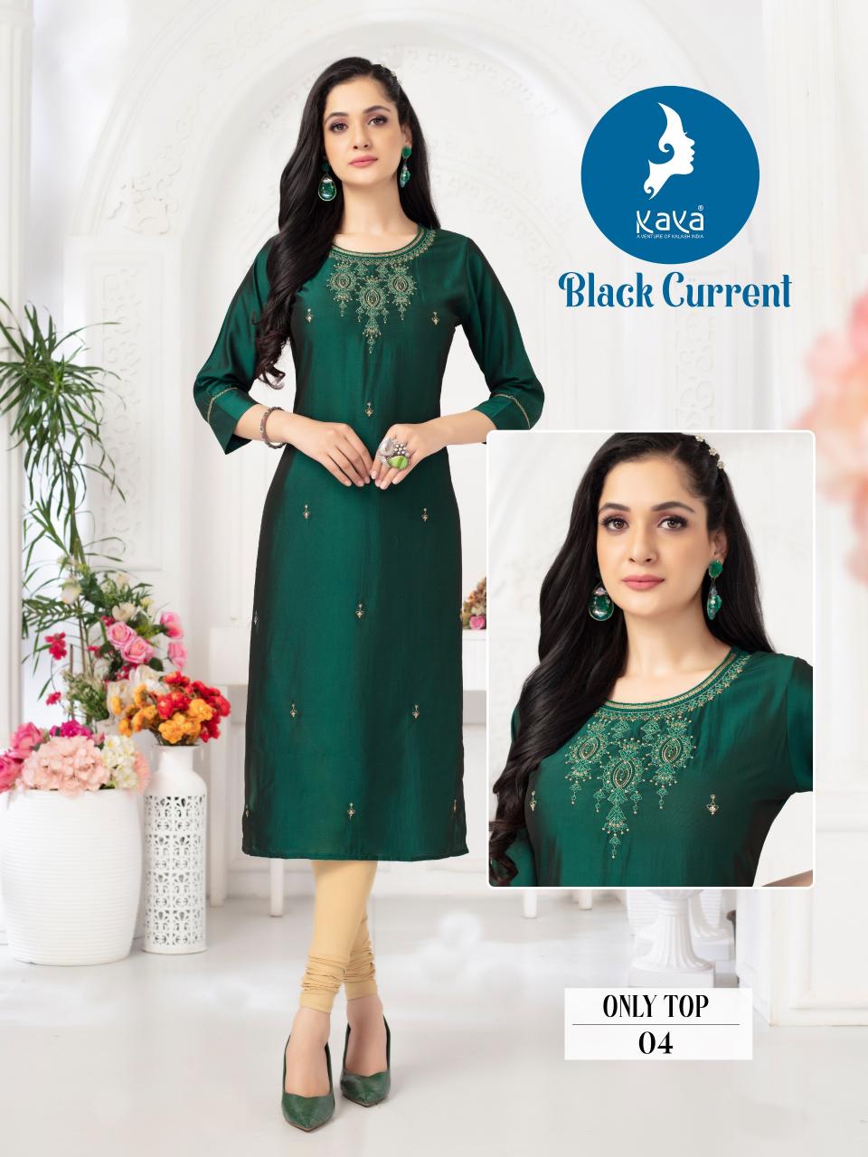 Kaya Black Current lades kurti in india Wholesale Catalog 