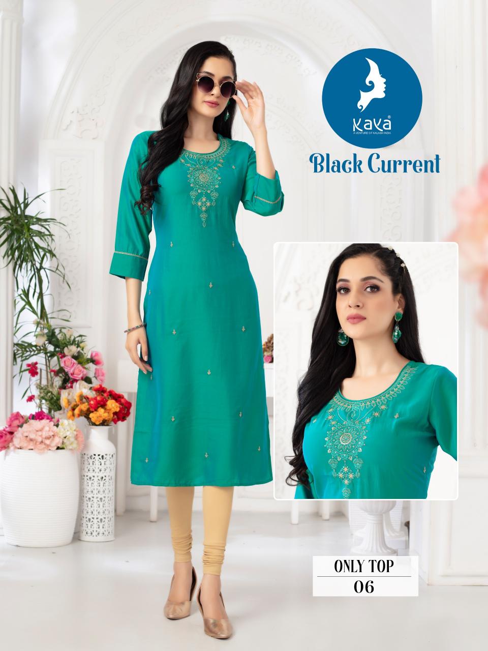Kaya Black Current lades kurti in india Wholesale Catalog 
