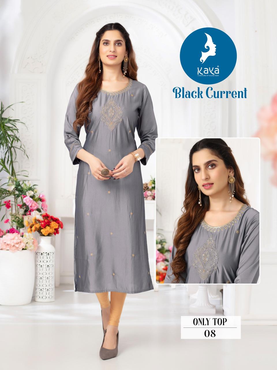 Kaya Black Current lades kurti in india Wholesale Catalog 