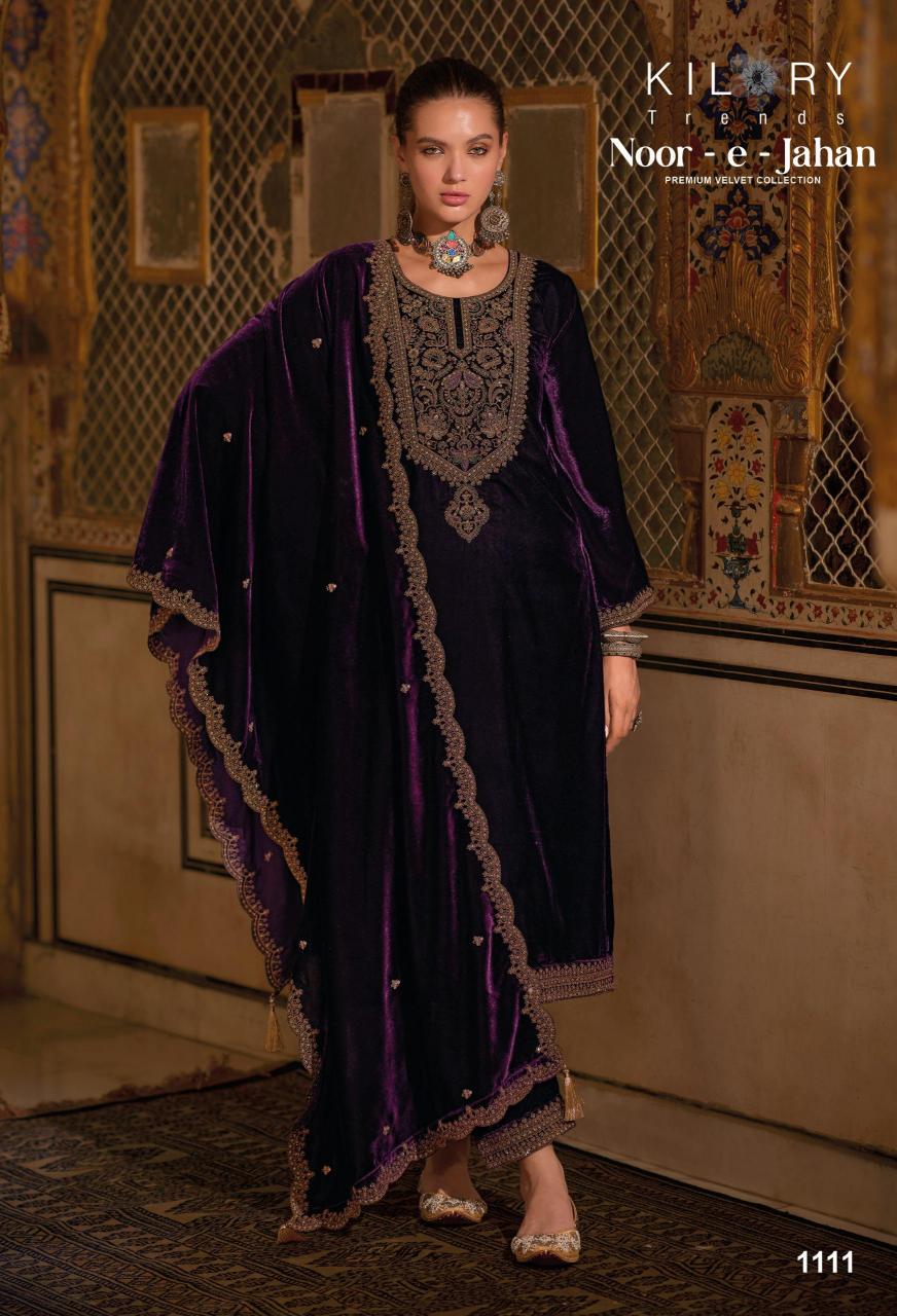 KILORY Noor-e-jahan Velevt with Embroidery Salwar Kameez Wholesale catalog