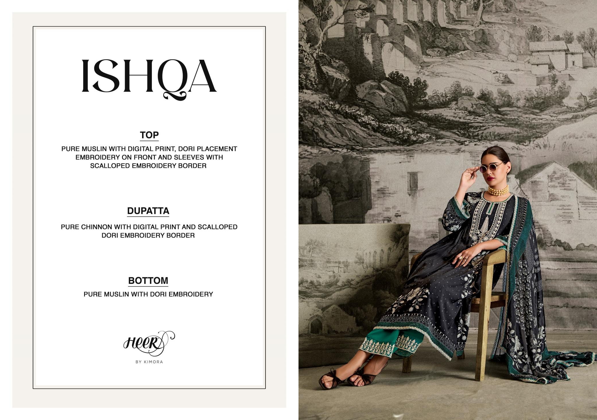 Kimora Heer Ishqa Muslin Digital Printed Salwar Suits Wholesale Catalog