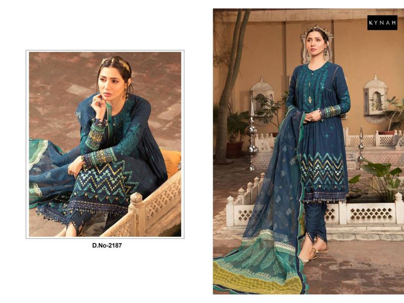 Kynah 2187 Cotton Dupatta Pakistani Salwar Kameez Wholesale Catalog