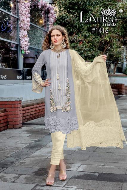 Laxuria Trendz 1416 Georgette pakistani suits supplier in surat Wholesale Catalog