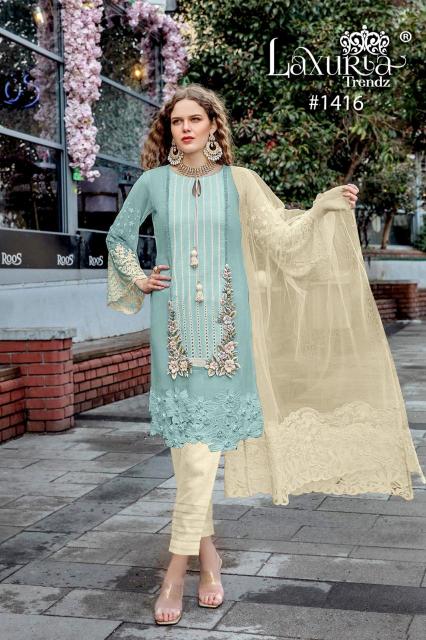 Laxuria Trendz 1416 Georgette pakistani suits supplier in surat Wholesale Catalog