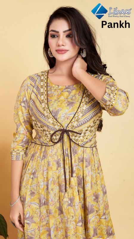 Libaas Pankh Fancy Anarkali Gown Kurti Wholesale Catalog