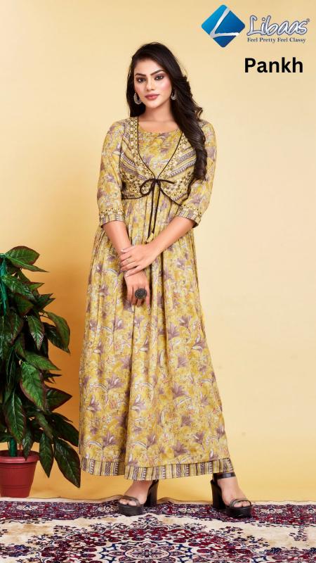 Libaas Pankh Fancy Anarkali Gown Kurti Wholesale Catalog