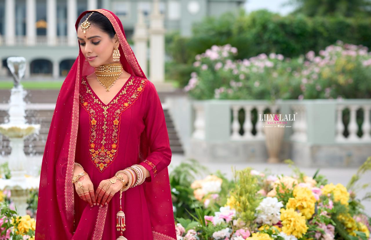 Lily And Lali Karwa Anarkali Top Kurti Wholesale Catalog