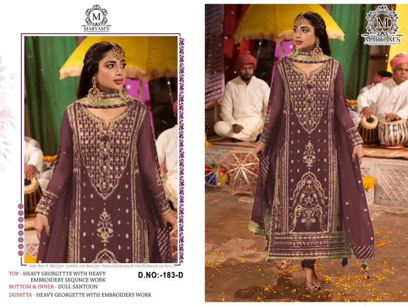 Maryams 183 Georgette Salwar Kameez Wholesale Catalog