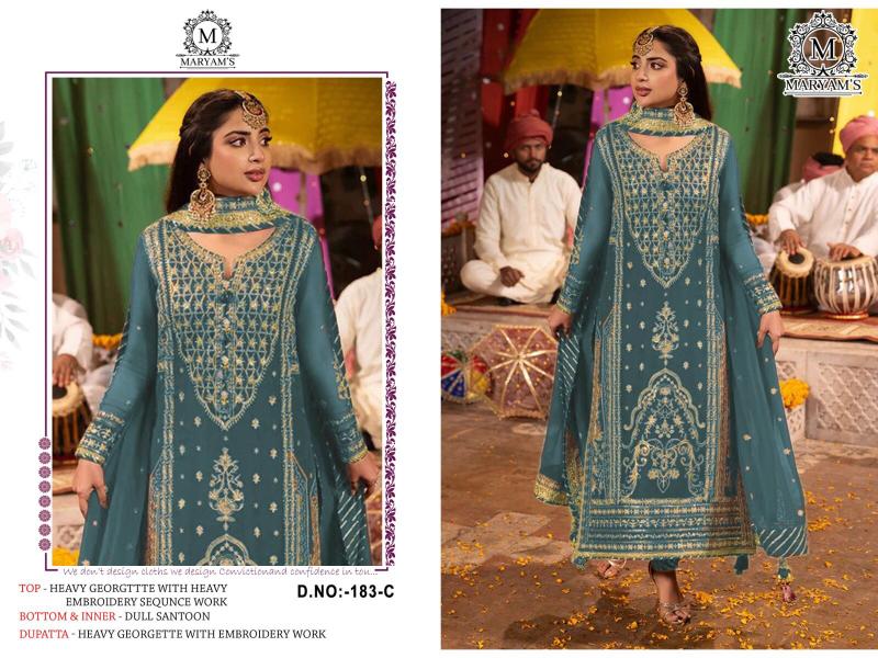 Maryams 183 Georgette Salwar Kameez Wholesale Catalog