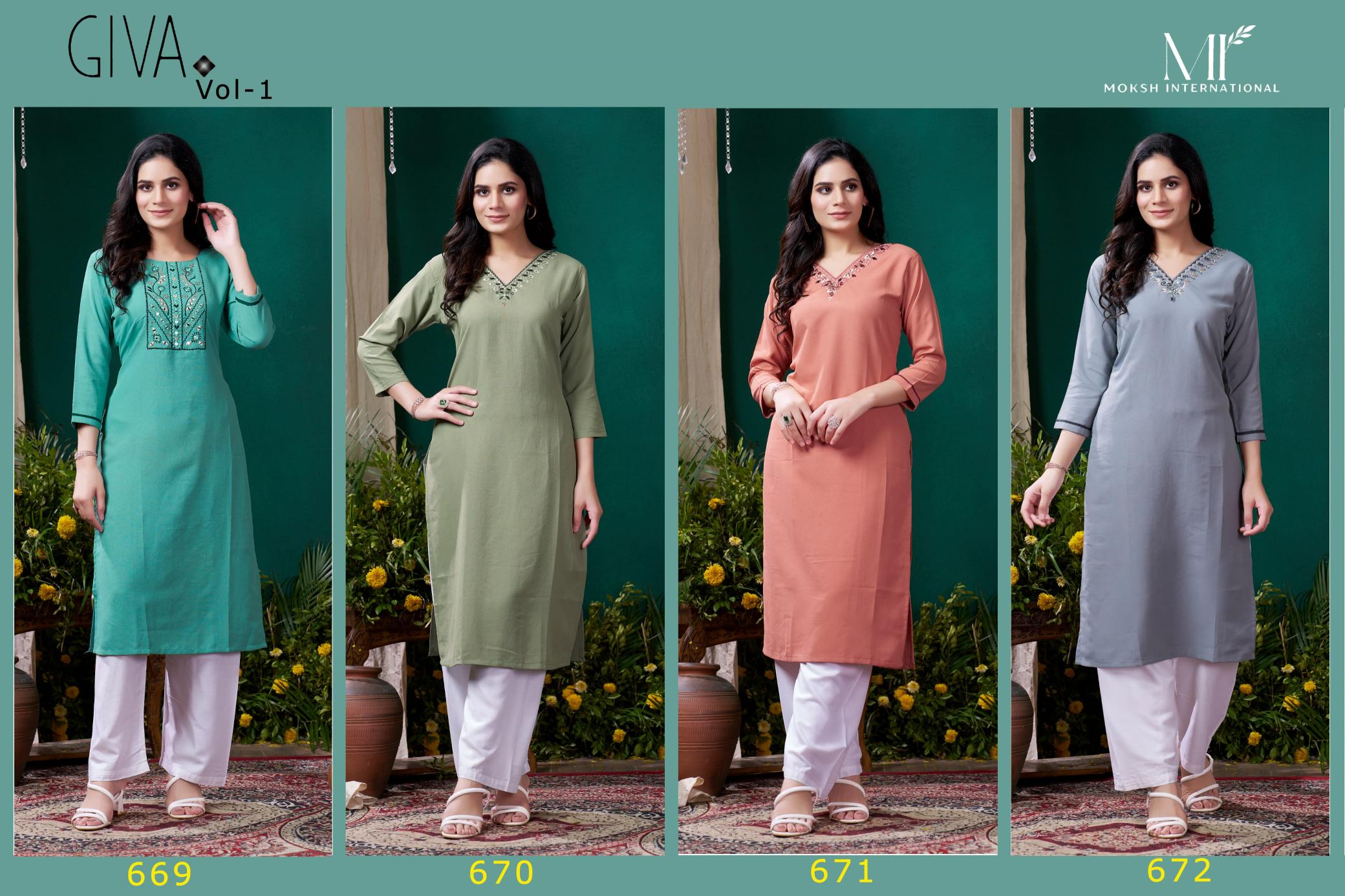 Moksh International Giva Vol 1 hsn code for india cotton Kurties Wholesale Catalog
