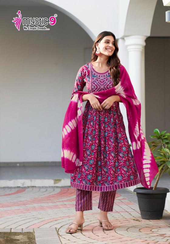 Mystic 9 Mona Vol 1 Blue Silk Kurti For Women Online India Wholesale Catalog