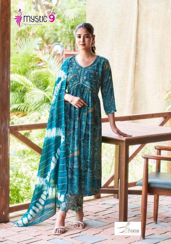 MYSTIC 9 POOJA Vol 7 Kurti xxl Size Royal Blue Wholesale Catalog