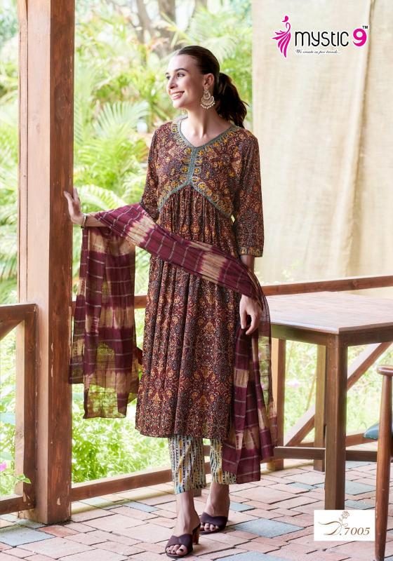 MYSTIC 9 POOJA Vol 7 Kurti xxl Size Royal Blue Wholesale Catalog