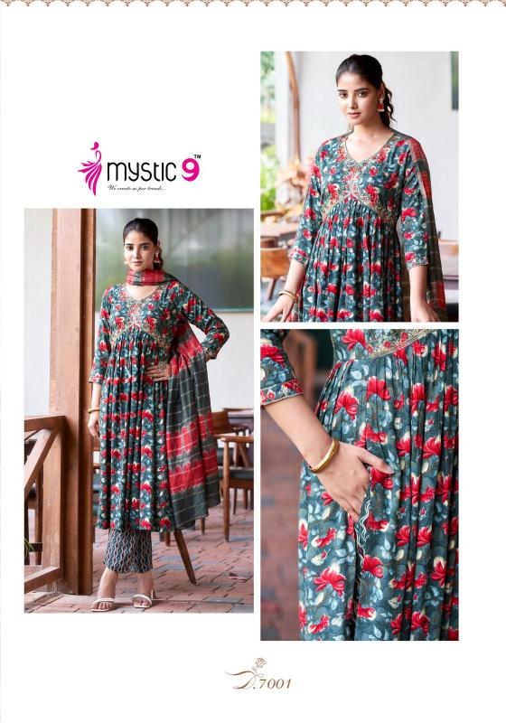 MYSTIC 9 POOJA Vol 7 Kurti xxl Size Royal Blue Wholesale Catalog