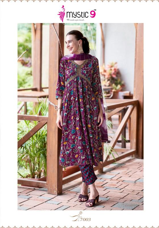 MYSTIC 9 POOJA Vol 7 Kurti xxl Size Royal Blue Wholesale Catalog