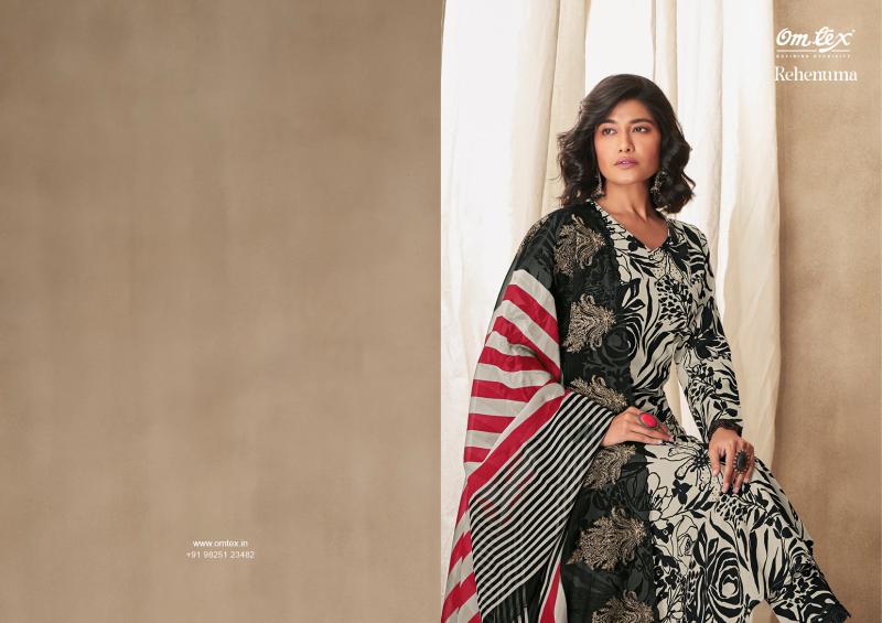 OMTEX Rehenuma Muslin Digital Printed Salwar Suits Wholesale Catalog